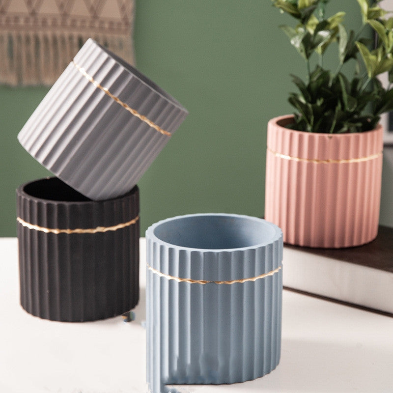 Striped Flowerpot
