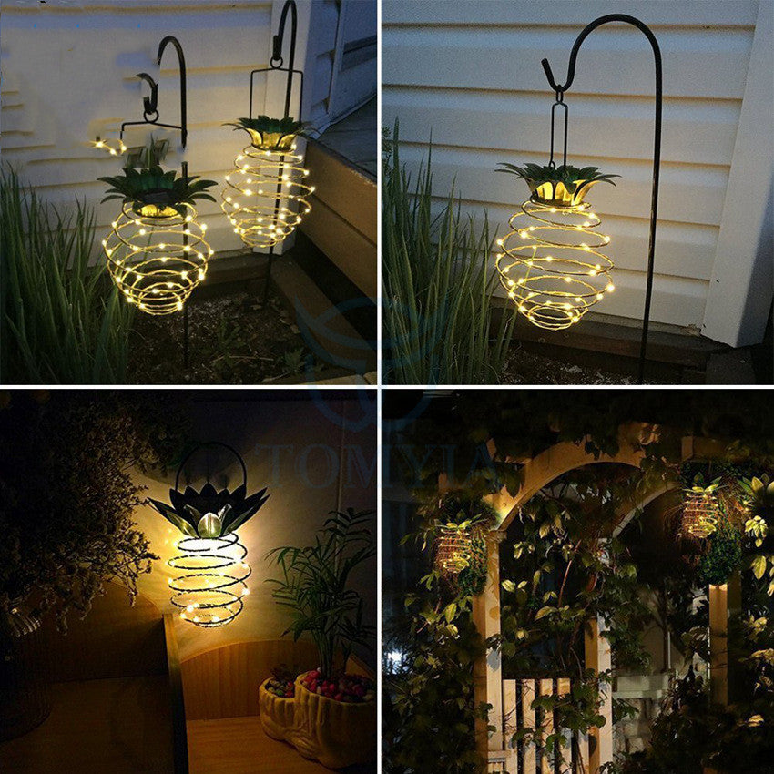 Waterproof Garden Pineapple Solar Path Hanging Lights Fairy String Decor
