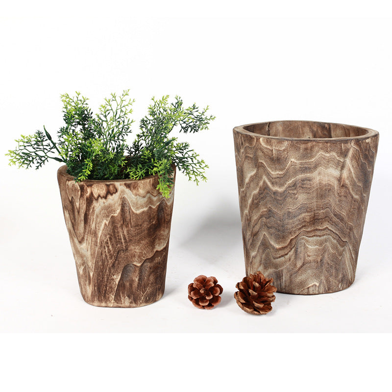 Handmade Wooden Flower Pot