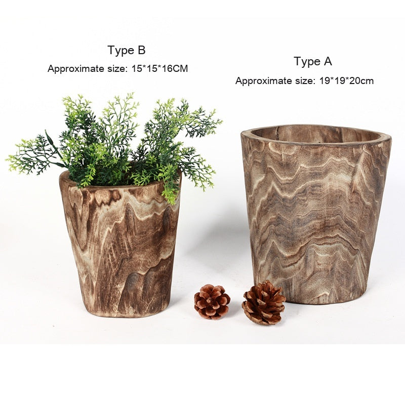 Handmade Wooden Flower Pot