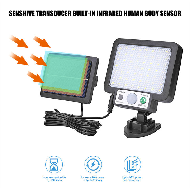 LED Solar Split Wall Lamp 3 Mode Garden Security Light
